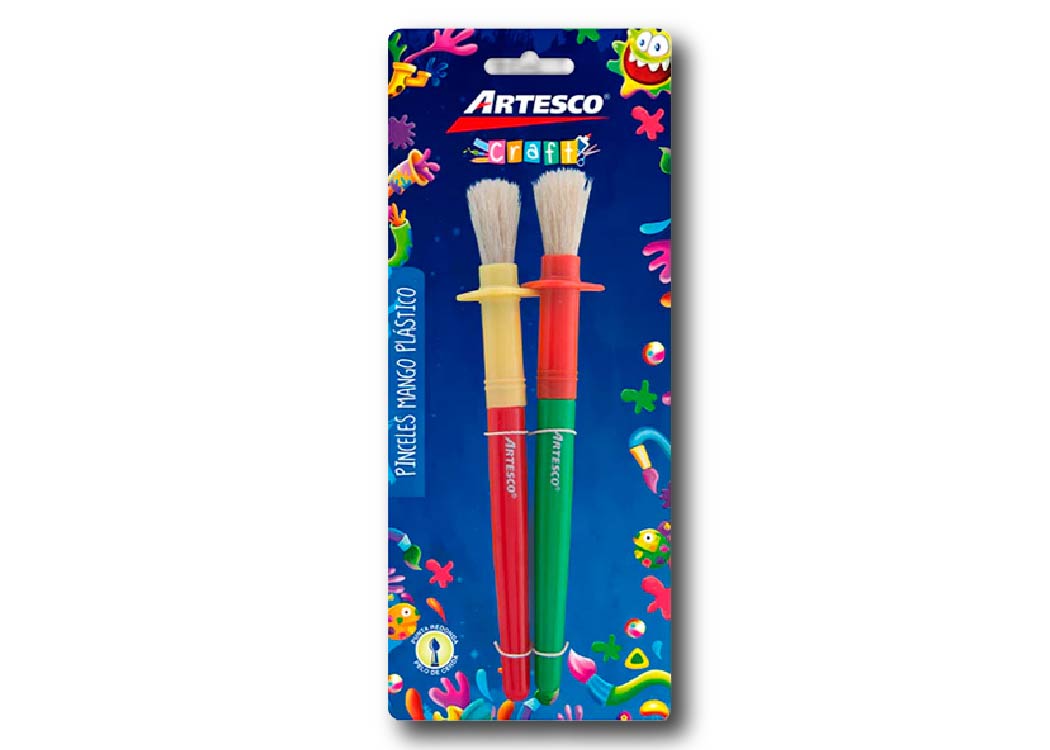 PINCEL CERDA REDONDO BICOLOR 2 PCS